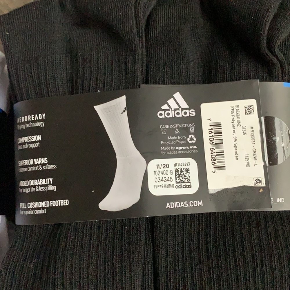 2 x 6 pairs socks set Adidas Cushioned Crew - Picture 4 of 10